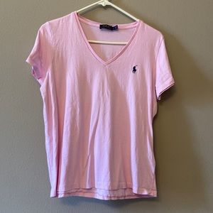 Lightweight, lights pink V-Neck Polo